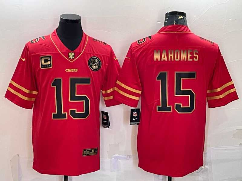Men's Kansas City Chiefs #15 Patrick Mahomes Red Gold With C Patch Stitched Football Jersey,We sell and wholesale Men's Kansas City Chiefs #15 Patrick Mahomes Red Gold With C Patch Stitched Football Jersey on line form chian!